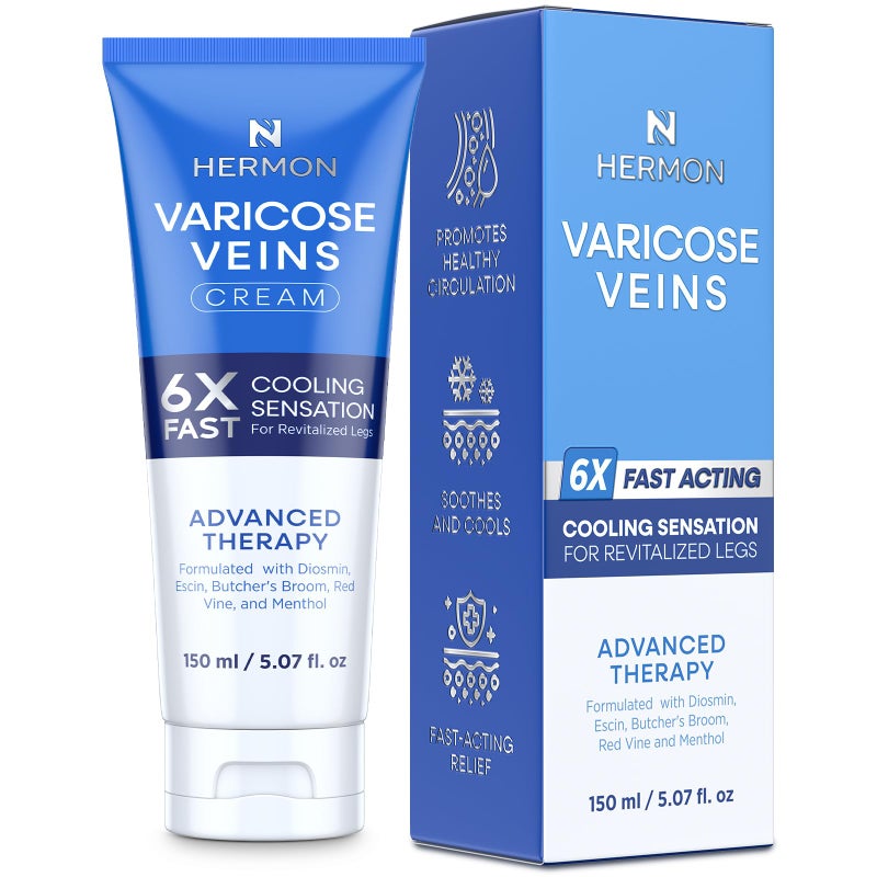 Hermon Varicose Veins Cream Varicose Veins for Legs Spider Vein for Legs Natural Soothing Leg Varicose  Spider Veins Cream  507 Fl Oz Pack of 1
